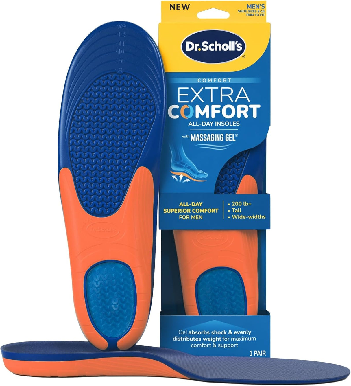 Extra Comfort All-Day Insoles with Massaging Gel® Men's