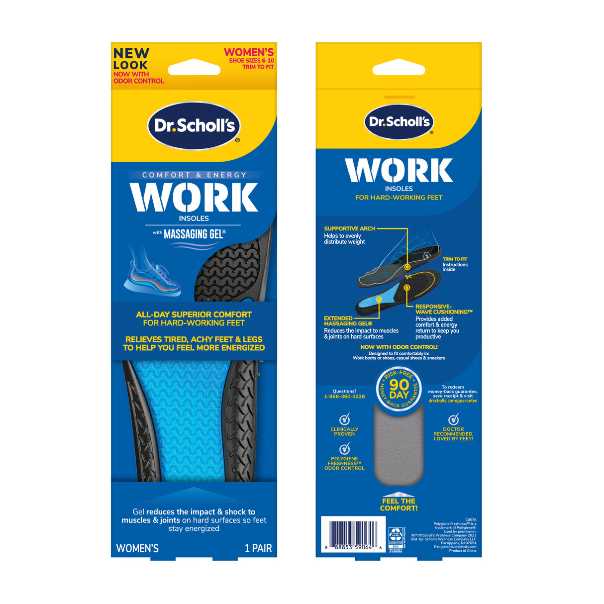 Dr. Scholl's Work Insoles (Pack) // All-Day Shock Absorption and Reinforced  Arch Support That Fits in Work Boots and More (for Men's 8-14, Also