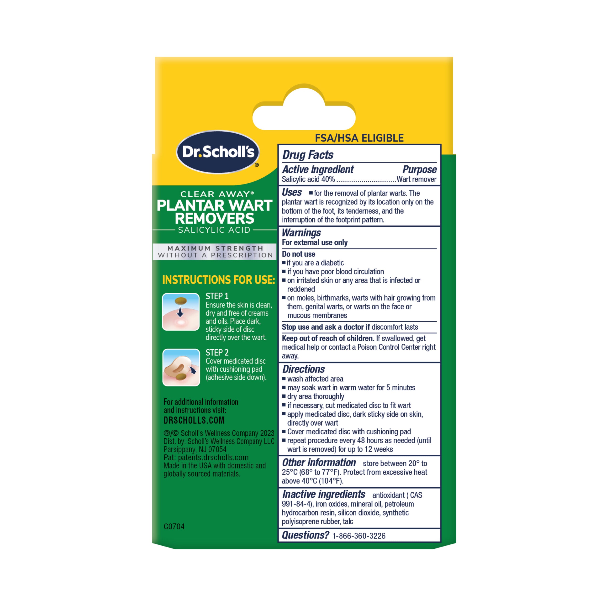 Scholl wart deals remover ingredients